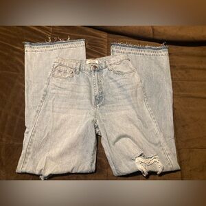 Vibrant brand,  Light Blue Wide Leg Distressed Jeans, size 27, high rise, comfy
